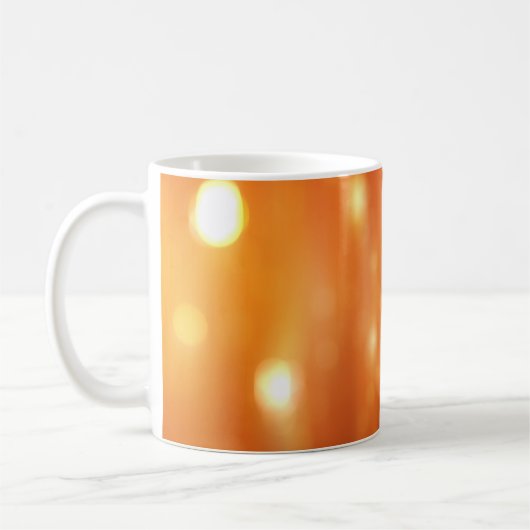 abstrakte, glänzende orangefarbene Hintergrundabst Kaffeetasse (Links)