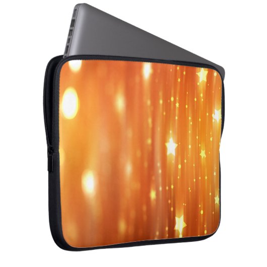 abstrakte, glänzende orangefarbene Hintergrundabst Laptopschutzhülle (Vorne Rechts)