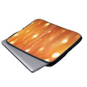 abstrakte, glänzende orangefarbene Hintergrundabst Laptopschutzhülle (Vorne Knopf)