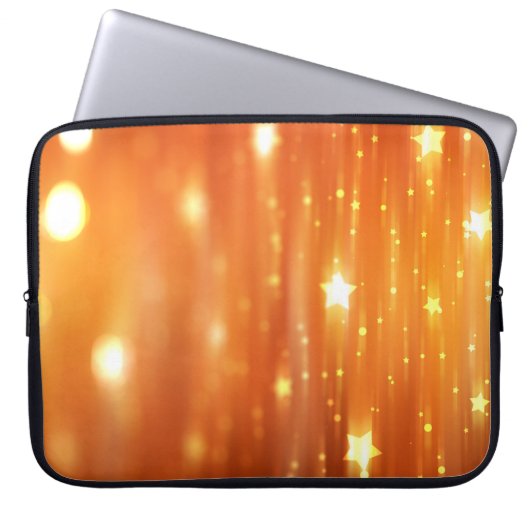 abstrakte, glänzende orangefarbene Hintergrundabst Laptopschutzhülle (Vorderseite)