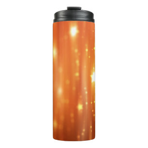 abstrakte, glänzende orangefarbene Hintergrundabst Thermosbecher