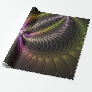 Abstrakte glänzende trippige bunte 3D-Fraktalkunst Geschenkpapier