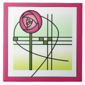 Abstrakte Glasgow Rose Keramik Tile Fliese (Vorderseite)