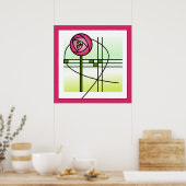 Abstrakte Glasgow-Rose Poster (Küche)