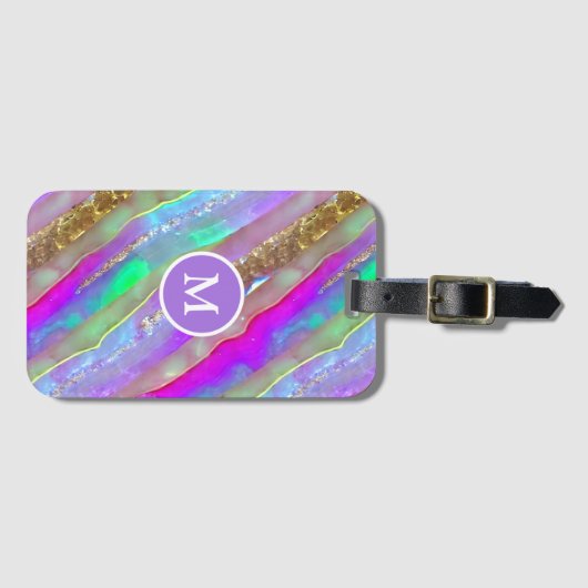 Abstrakte Glaskunst Gepäckanhänger (Vorderseite (Horizontal))