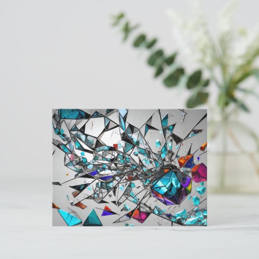 Abstrakte Glaskunstkunst Postkarte (Stehend Vorderseite)