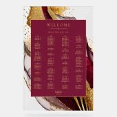 Abstrakte, glatte Sitzkarte Roter Wein ID1018 Acrylschild (Vorderseite)