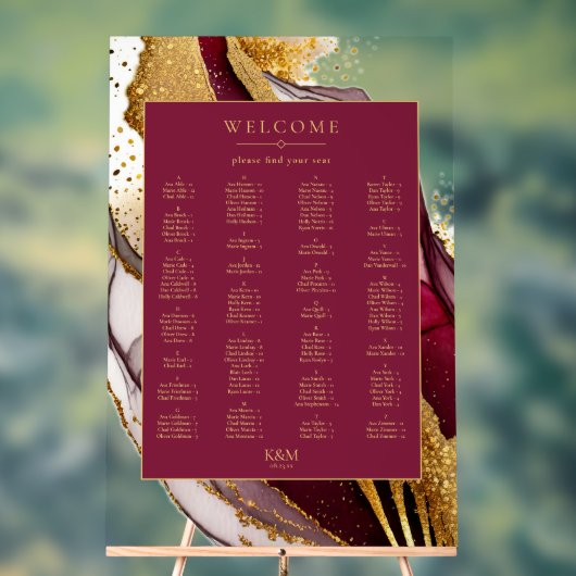 Abstrakte, glatte Sitzkarte Roter Wein ID1018 Acrylschild (Neutral)