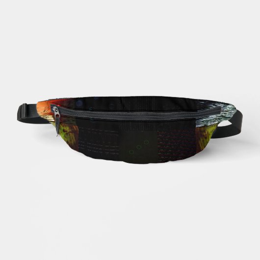 Abstrakte Glitch-Art-Digitale Verzerrung Gitter Bauchtasche (Vorderseite)