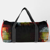 Abstrakte Glitch-Art-Digitale Verzerrung Gitter Duffle Bag (Vorderseite)