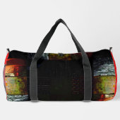 Abstrakte Glitch-Art-Digitale Verzerrung Gitter Duffle Bag (Rückseite)