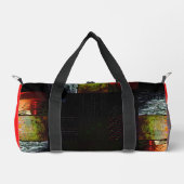 Abstrakte Glitch-Art-Digitale Verzerrung Gitter Duffle Bag (Vorderseite)