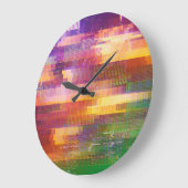 Abstrakte Glitch: Textur des Prüffelds Große Wanduhr (Winkel)