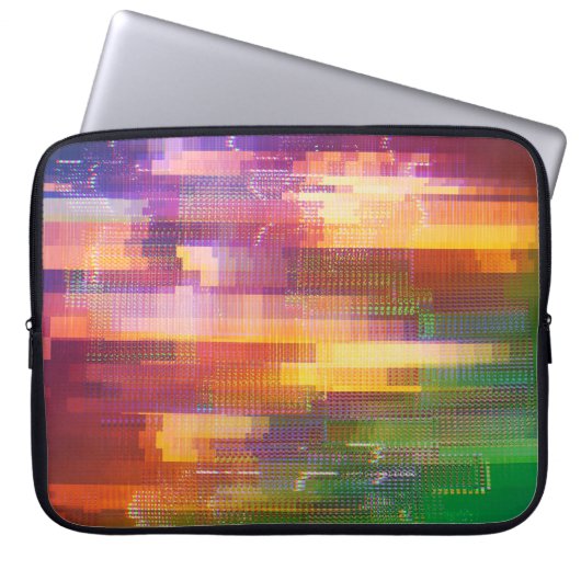 Abstrakte Glitch: Textur des Prüffelds Laptopschutzhülle (Vorderseite)