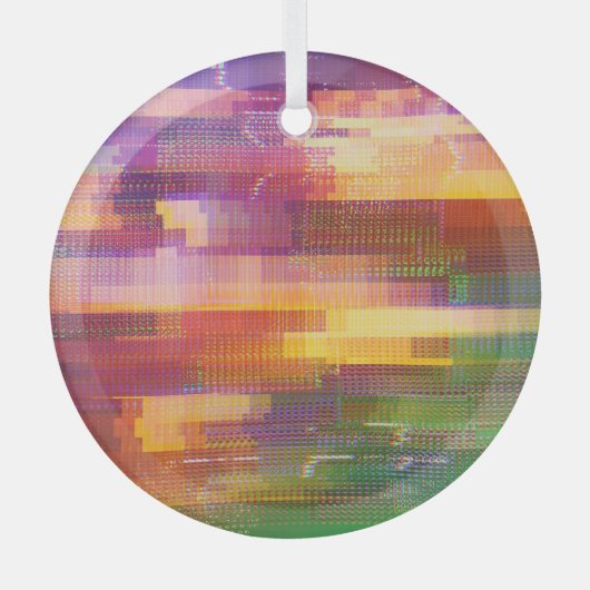 Abstrakte Glitch: Textur des Prüffelds Ornament Aus Glas (Vorderseite)
