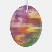 Abstrakte Glitch: Textur des Prüffelds Ornament Aus Glas (Vorderseite Rechts)
