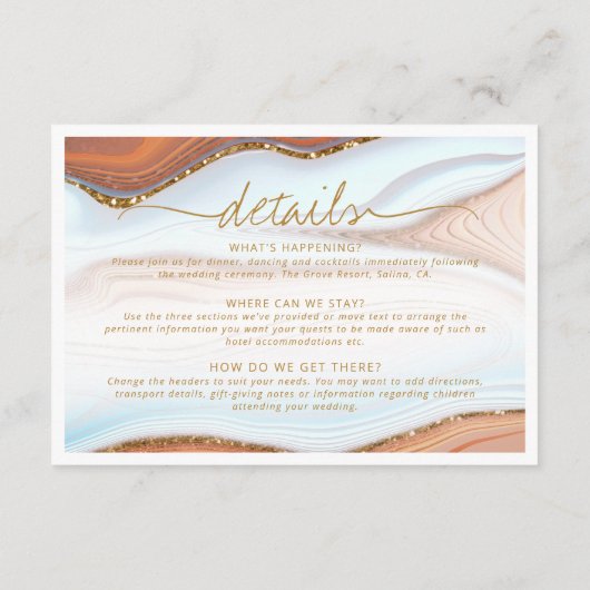 Abstrakte Glitzer Strata Details zum SW ID903 Begleitkarte (Rückseite)