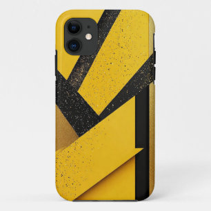 Abstrakte Glitzernde Gelbe und Schwarze Geometrie Case-Mate iPhone Hülle
