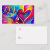 Abstrakte glitzernde Herzen Mitteilungskarte (Vorne/Hinten)
