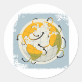 Abstrakte Globe-Aufkleber Runder Aufkleber (Vorderseite)