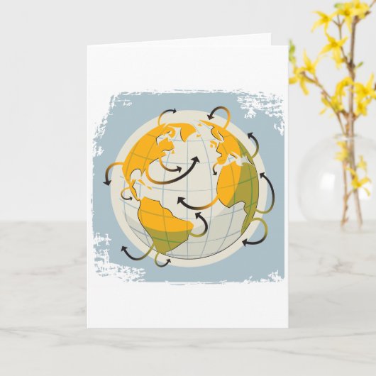 Abstrakte Globe-Karten Karte (Gelbe Blume)