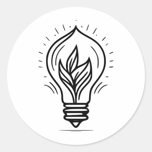 Abstrakte Glühbirne: Ein Minimalistischer Ansatz Runder Aufkleber (Vorderseite)