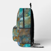 Abstrakte Gold Aquamarine Imitate Fohlen Glitzer N Bedruckter Rucksack (Rechts)