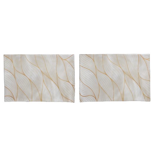 Abstrakte Gold Blätter Artwork | Pillowcase Kissenbezug (Vorderseite-Set)