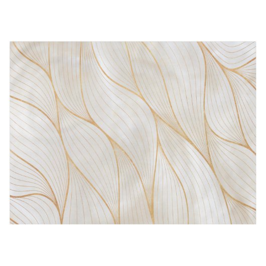 Abstrakte Gold Blätter Artwork | Tablecloth Tischdecke (Vorderseite (Horizontal))