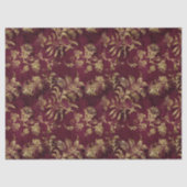 Abstrakte Gold-Blume auf Red Decoupage Seidenpapier (Vorderseite)