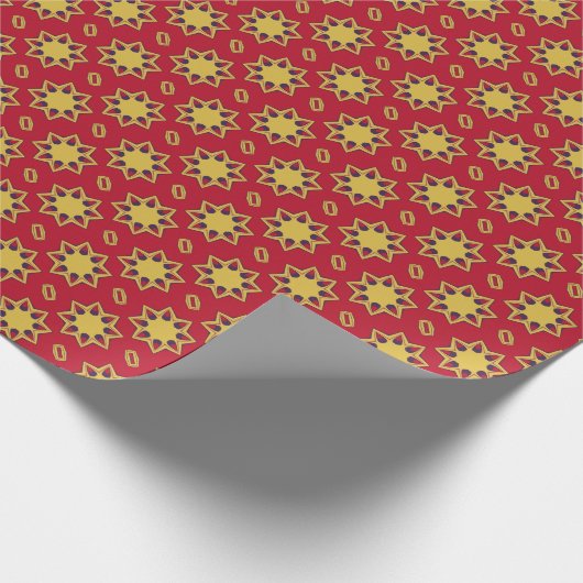 Abstrakte Gold-Blume Geschenkpapier (Ecke)