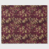 Abstrakte Gold-Blume in Rot Geschenkpapier (Flach)