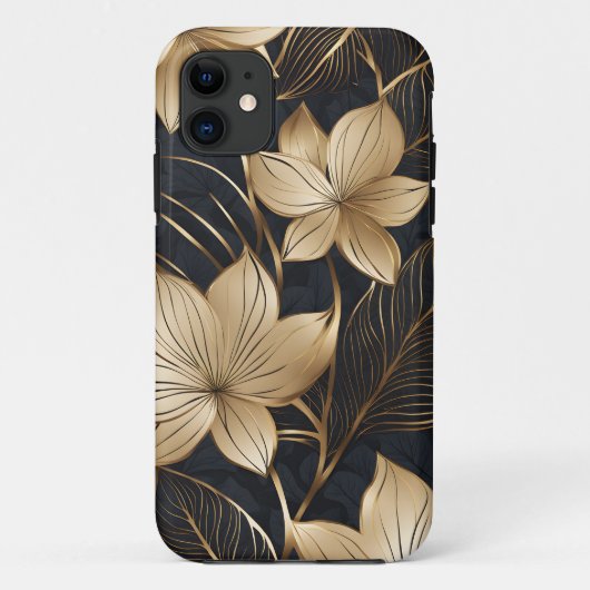 Abstrakte Gold-Blume und -Folien Case-Mate iPhone Hülle (Rückseite)