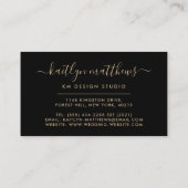 Abstrakte Gold Circle Monongram Business Card Visitenkarte (Rückseite)