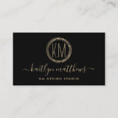 Abstrakte Gold Circle Monongram Business Card Visitenkarte (Vorderseite)