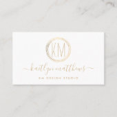 Abstrakte Gold Circle Monongram Business Card Visitenkarte (Vorderseite)