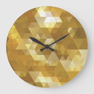 Abstrakte Gold-Dreiecks-Textur Große Wanduhr
