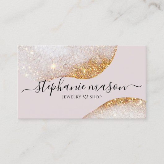 Abstrakte Gold Glitzer Business Card Telefonnummerkarte (Vorderseite)