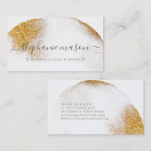 Abstrakte Gold Glitzer Watercolor Business Card Telefonnummerkarte (Vorne/Hinten)