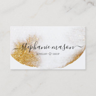 Abstrakte Gold Glitzer Watercolor Business Card Telefonnummerkarte