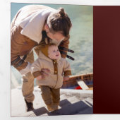 Abstrakte Gold-Glitzern auf Deep Red Foto Dreifach Gefaltete Karte (Innen Erste Seite)