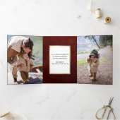 Abstrakte Gold-Glitzern auf Deep Red Foto Dreifach Gefaltete Karte (Innenseite)