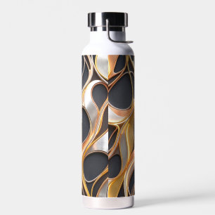 Abstrakte Gold-Kupfer-Silber-Metall-Strudel-Kunst Trinkflasche