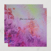 ABSTRAKTE GOLD MAGICS WIRTSCHAFTS Eis lila rosa Fu Einladung (Vorne/Hinten)