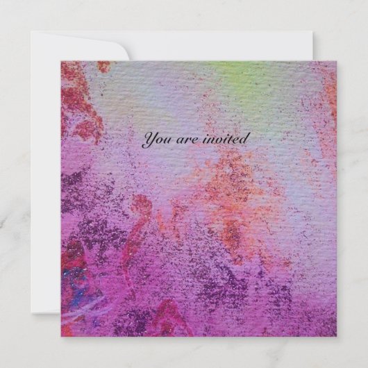 ABSTRAKTE GOLD MAGICS WIRTSCHAFTS Eis lila rosa Fu Einladung (Vorderseite)