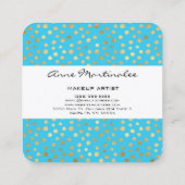 Abstrakte Gold Polka Dots auf Baby Blue Quadratische Visitenkarte (Rückseite)