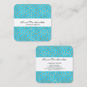 Abstrakte Gold Polka Dots auf Baby Blue Quadratische Visitenkarte (Vorne/Hinten)