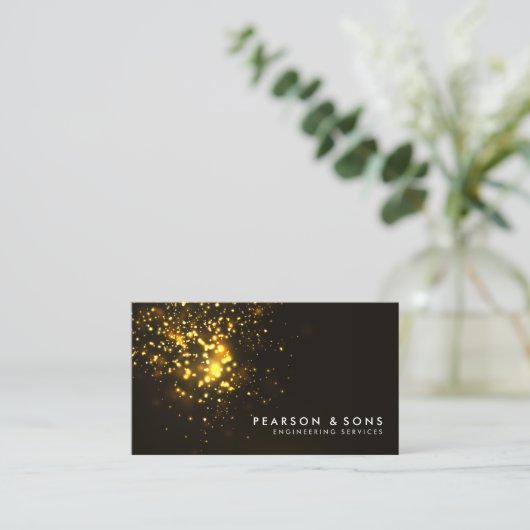 Abstrakte Gold-Sternexplosion des technischen Engi Visitenkarte (Stehend Vorderseite)