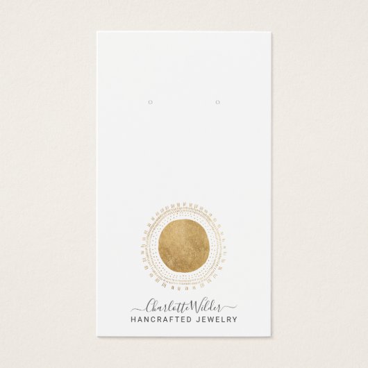 Abstrakte Gold Sun-Imitate belegen Ohrring-Display (Vorderseite)