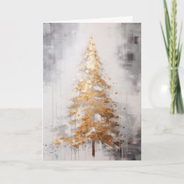 Abstrakte Gold Tree Weihnachtskarte Karte